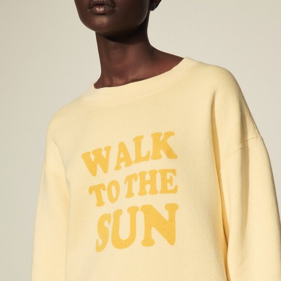 π» Sandro π» Cotton sweatshirt with Lettering "Walk To The Sun", 2 (Medium) - Picture 4 of 10